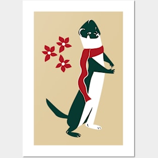 Weasel in Christmas Posters and Art